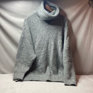 Zara Knit gray cowl neck sweater size small